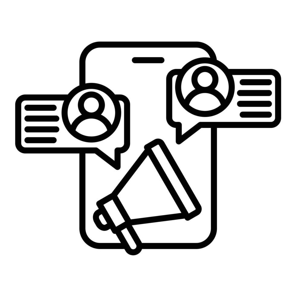 sms marketing line icon vector